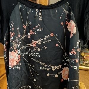 Apt 9 Black Shirt with Cherry Blossoms
